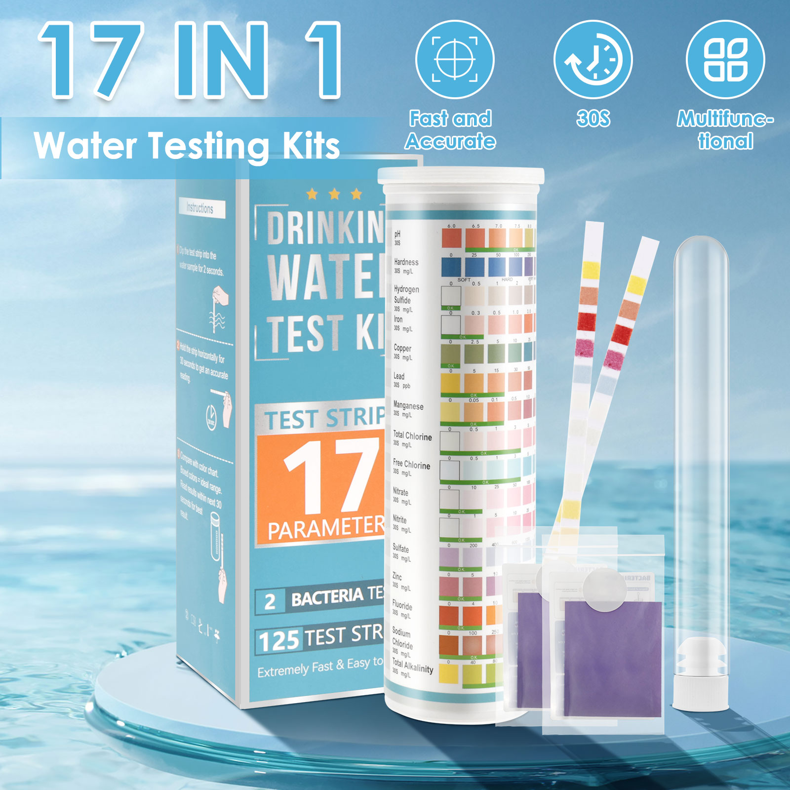 Marine Aquarium Water Test Kit - 100/125Pc Aquarium Test Strips 5-17 in