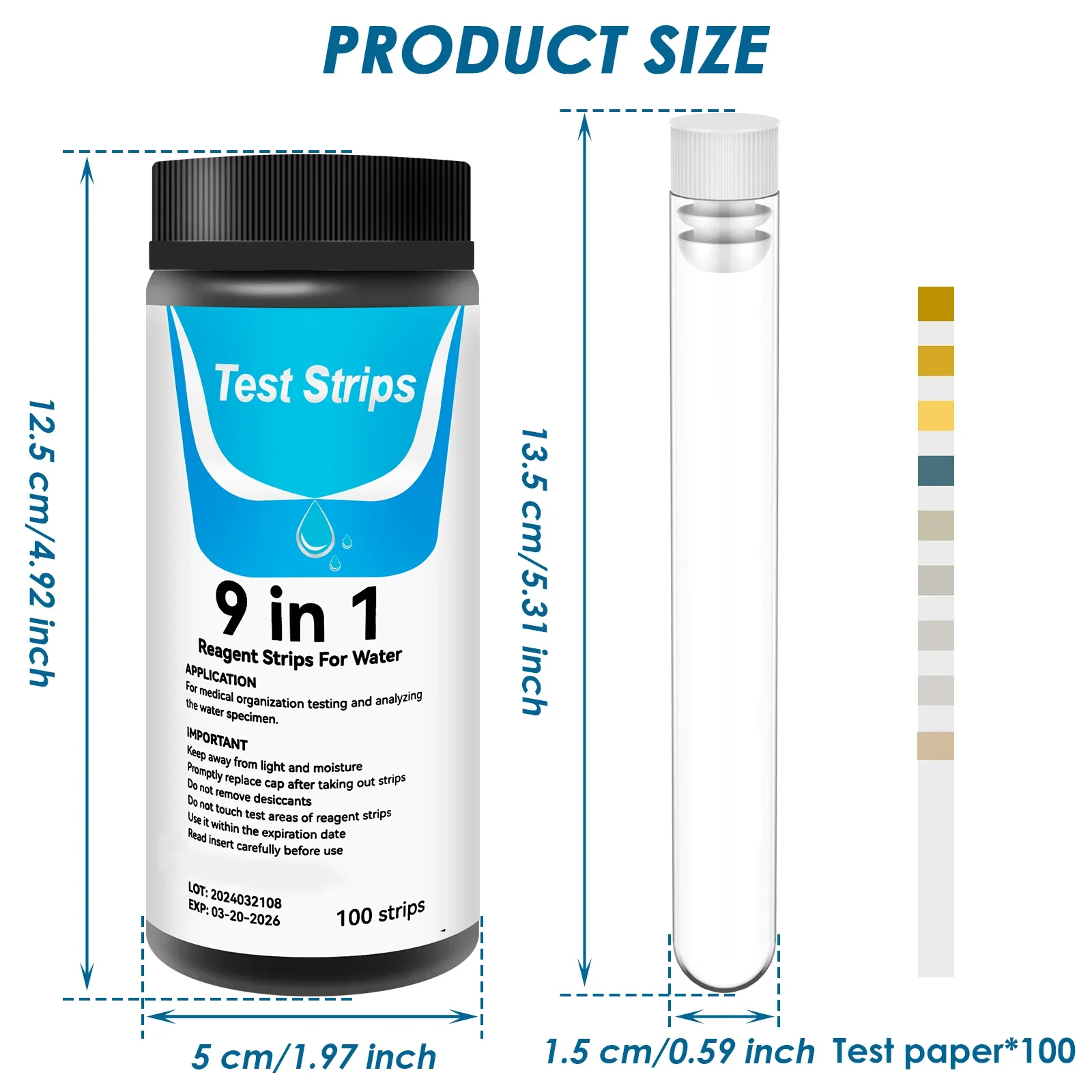 100 Pcs 9-IN-1 Aquarium Test F - Marine Aquarium Water Test Kit ulasan dan harga