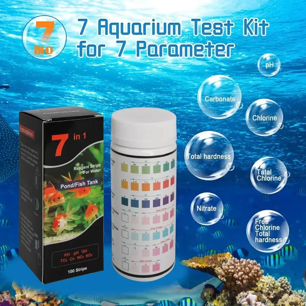 Aquarium Test Strip  Freshwate - Marine Aquarium Water Test Kit ulasan dan harga